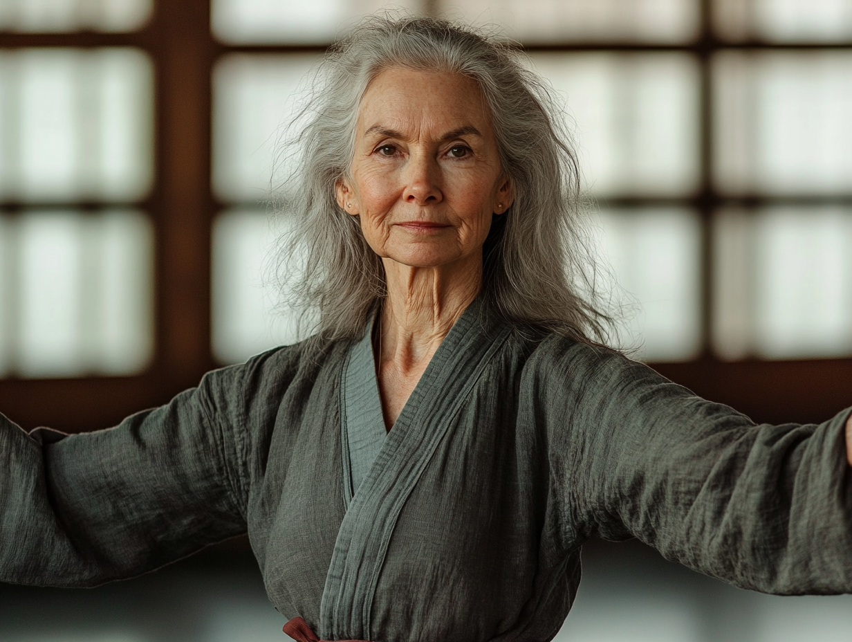 Портрет усміхненої жінки середнього віку